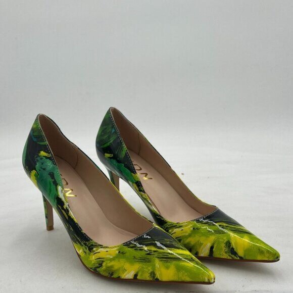 YDN Women's Chic Pointed Closed Toe Mid Heel Pumps Slip on Stilettos Slide Dress - Picture 1 of 7